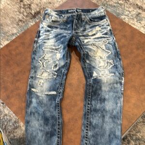 Afflicion Distressed why washed Blue Denim Jeans